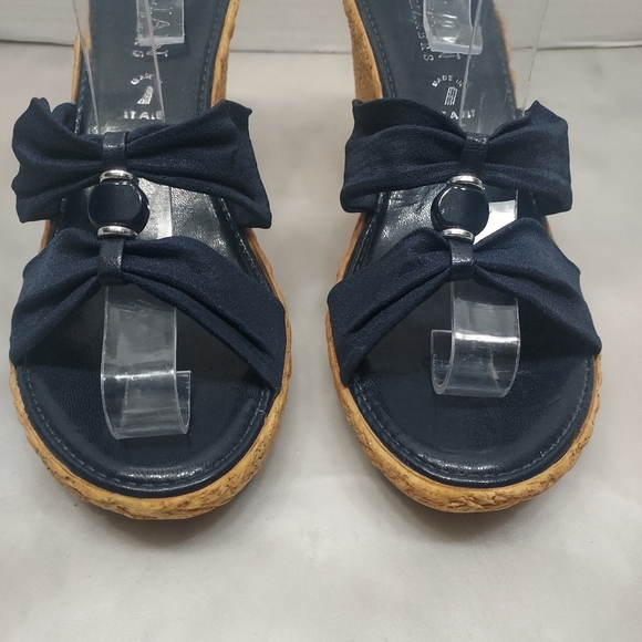 Italian Shoemaker Summer Vacation Blue Slide Wedge/Sandals Size 11M - Picture 5 of 8